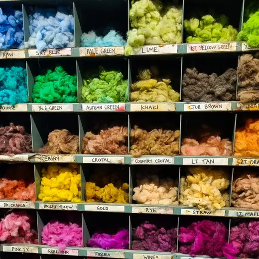 Ull i regnbågens alla färger till Harris Tweed tyg