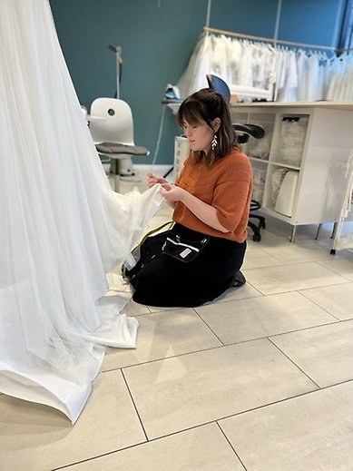 Rebecka på sin LIA på Bröllopsbruket